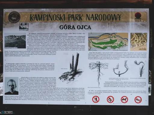 Kampinoski Park Narodowy, Góra Ojca - wydmy śródlądowe, sosny na "kurzych łapkach", historia ks. Korniłowicza.