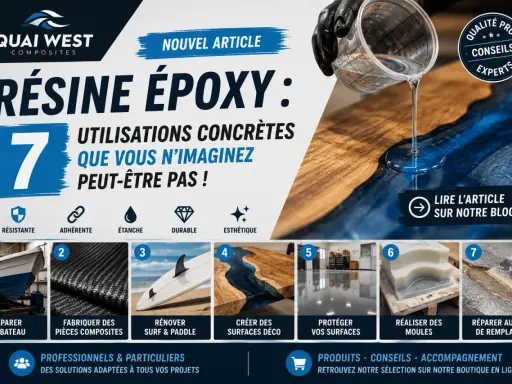 Découvrez 7 utilisations concrètes de la résine époxy, de la réparation de bateaux à la création de surfaces déco. Idéal pour les professionnels et particuliers.