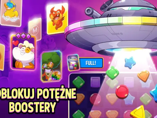 UFO zrzuca power-upy do gry match masters! Odblokuj potężne boostery i wygraj!