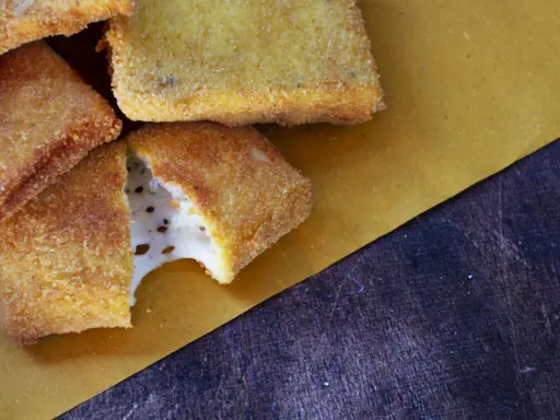 Mozzarella in carrozza dorata e croccante, con il formaggio filante che fuoriesce da uno spicchio.