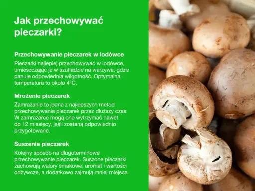 Jak przechowywać pieczarki? W lodówce, przez mrożenie lub suszenie. Świeże pieczarki w szufladzie na warzywa.