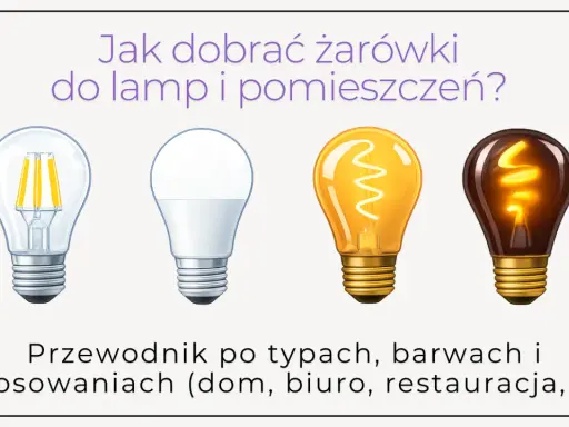Jakie żarówki do salonu? Cztery żarówki: LED filament, nowoczesna LED, tradycyjna żarówka i ozdobna. Przewodnik po typach i zastosowaniach.