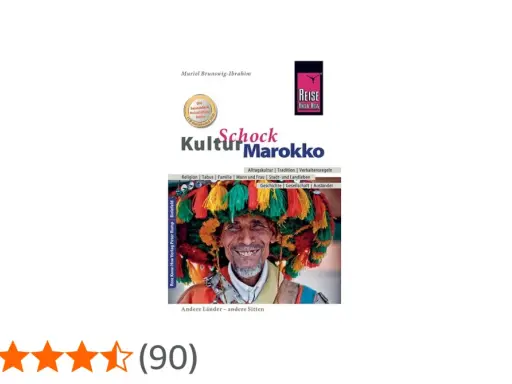 Buchcover "Kulturschock Marokko" mit einem Mann in bunter Kopfbedeckung. Es thematisiert Marokko, Religion und Sitten.