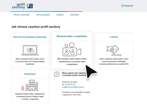 Jak założyć profil zaufany: przez bank, rozmowę wideo z urzędnikiem, e-dowód lub w placówce.