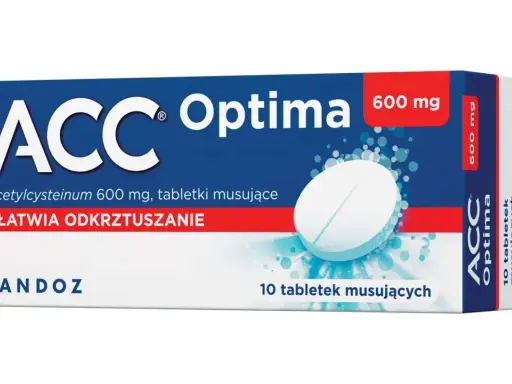 Opakowanie ACC Optima 600 mg, 10 tabletek musujących. Szukasz axtil zamienniki? To może być pomocne.