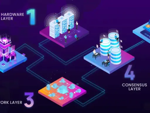 Warstwa 2: Data Layer. Wizualizacja pięciu warstw technologii, gdzie druga warstwa przedstawia serwery i dane.