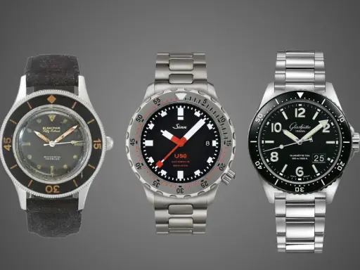 Tre orologi subacquei: Blancpain, Sinn U50 e Glashütte. Il loro significato come "tool watch" è la loro affidabilità in condizioni estreme.