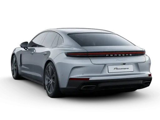 Silberner Porsche Panamera von hinten. Ein Traumauto, das man im Porsche Konfigurator Code erstellen kann.