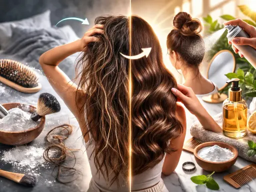 Scopri come togliere la puzza dai capelli senza lavarli con polvere e spray. Capelli spenti e opachi trasformati in una chioma lucente e profumata.