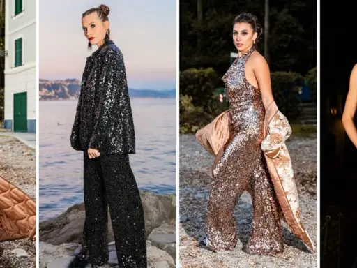 Moda scintillante: come sdrammatizzare un abito paillettes con stile, tra mare e natura.