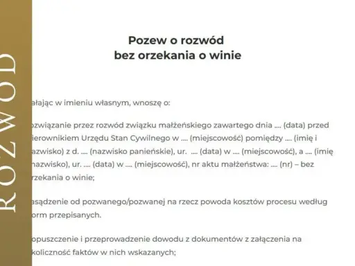 Pozew o rozwód bez orzekania o winie. Dokument prawny, który wyjaśnia, czy pozwany musi być na rozprawie rozwodowej.