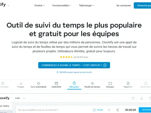 Application pour noter ses heures de travail Android gratuite. Clockify, l'outil populaire pour suivre le temps, est une solution gratuite pour les équipes.