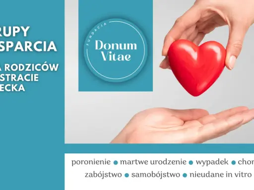 Grupa wsparcia dla rodziców po stracie dziecka. Dłoń podaje serce, symbolizując pomoc po śmierci dziecka.
