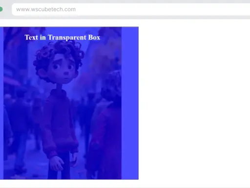 Chłopiec z kręconymi włosami w swetrze, na tle tłumu. Tekst "Text in Transparent Box" widoczny w polu o kolorze przezroczystym.