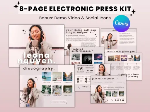 Dossier de presse musique : Leona Nguyen, jeune artiste pop, partage son parcours, discographie et statistiques clés.
