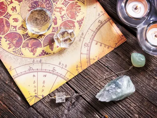 Numerologiczna 11 mężczyzna, jak ten zodiakalny, szuka głębszego sensu. Kryształy i świece tworzą mistyczną atmosferę.