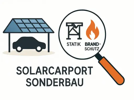 Solarcarport-Sonderbau: Statik & Brandschutzprüfung für die Baugenehmigung.