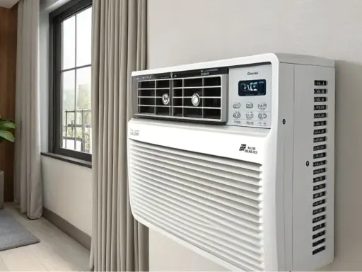 Climatiseur blanc moderne installé dans une pièce, offrant une solution climatisation efficace pour un confort optimal.
