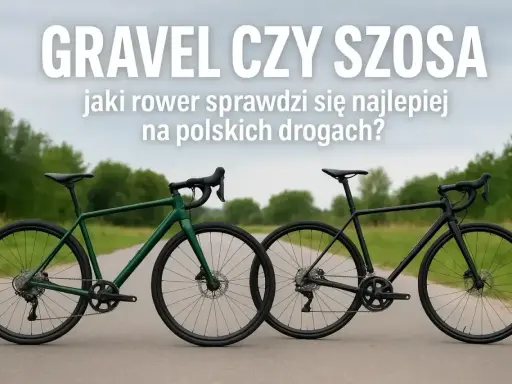 Zielony rower gravel i czarny szosowy stoją obok siebie. Który wybrać na polskie drogi?