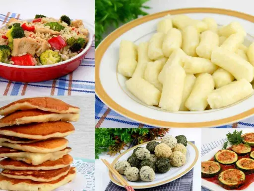 Ugotowany ryż z kurczakiem i warzywami, kluski, naleśniki, kulki ryżowe i faszerowane cukinie. Pomysły na wykorzystanie ryżu.