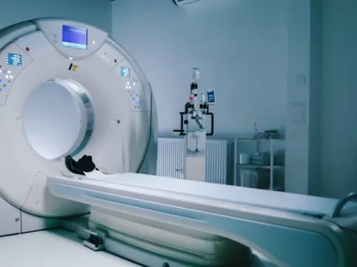 Nowoczesny rezonans magnetyczny. Podwyższony sygnał w rezonansie magnetycznym może oznaczać różne rzeczy, np. obecność kontrastu lub zmianę tkanki.