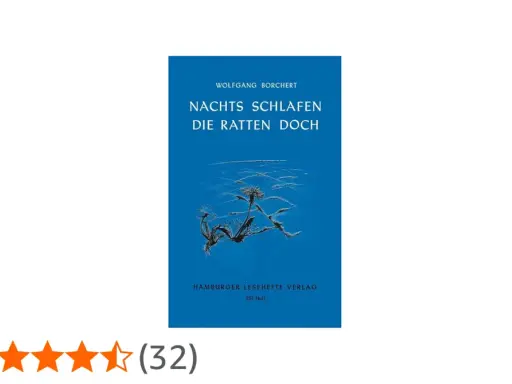 Buchcover "Nachts schlafen die Ratten doch" von Wolfgang Borchert. Ein einsames Pflänzchen im blauen Nichts.