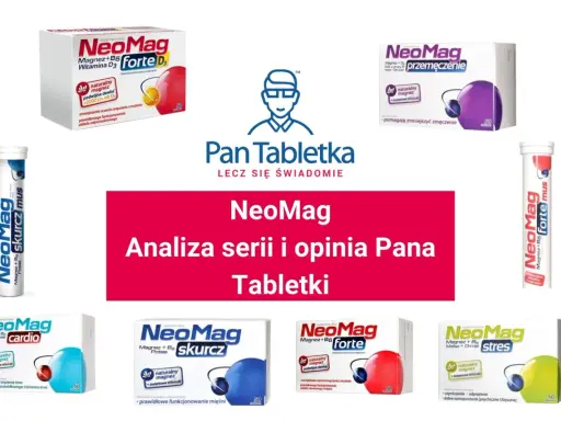 NeoMag Cardio, Skurcz, Forte, Stres – suplementy na zmęczenie. Analiza serii i opinia Pana Tabletki, bez informacji o neomag cardio skutki uboczne.