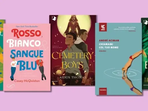 Cinque copertine di libri, tra cui "Detransition, Baby" e "I sette mariti di Evelyn Hugo", celebrano storie e personaggi LGBT+.
