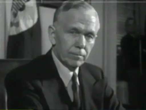 Ritratto di George Marshall, artefice del piano Marshall, presidente USA.
