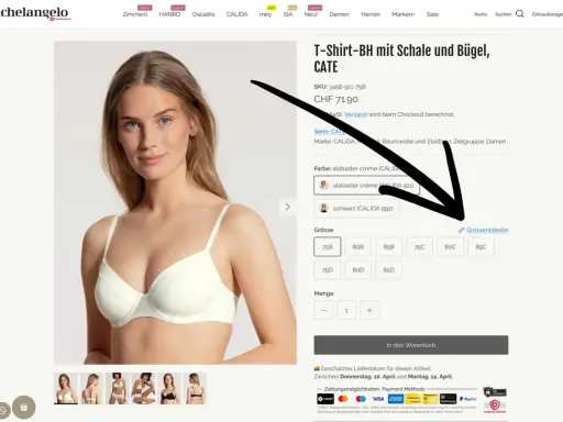 Modello con taglia 2 seno, indossa un reggiseno bianco con ferretto e coppe, in vendita online.