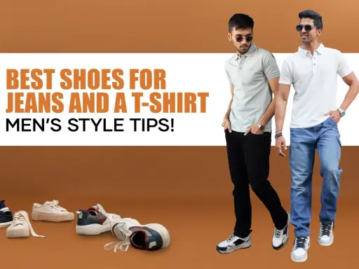 Discover the best shoes for men to wear with jeans and a t-shirt. Stylish sneakers and casual footwear are showcased.