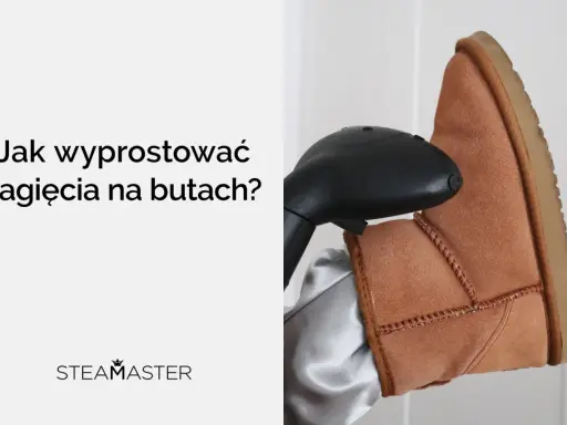 Jak usunąć zagięcia na butach? Para z urządzenia Steamaster wygładza zamszowy but.