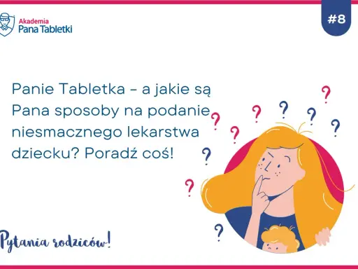 Jak podać dziecku antybiotyk w zawiesinie? Rodzice pytają o sposoby na podanie niesmacznego lekarstwa. Ilustracja przedstawia zamyśloną mamę z dzieckiem.