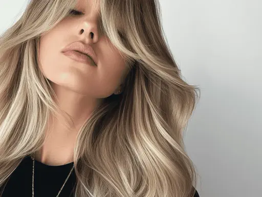 Kobieta z blond włosami i lekka grzywka na boki, podkreślająca jej delikatne rysy.
