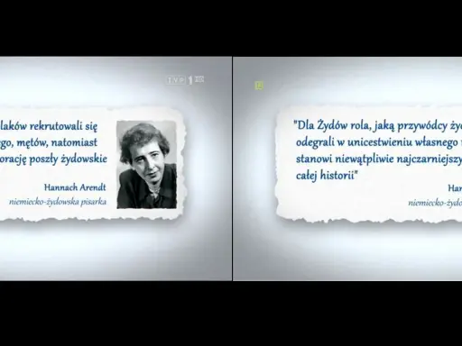 Cytaty Hannah Arendt o zbrodni i karze, jej portret i przemyślenia o roli przywódców żydowskich.