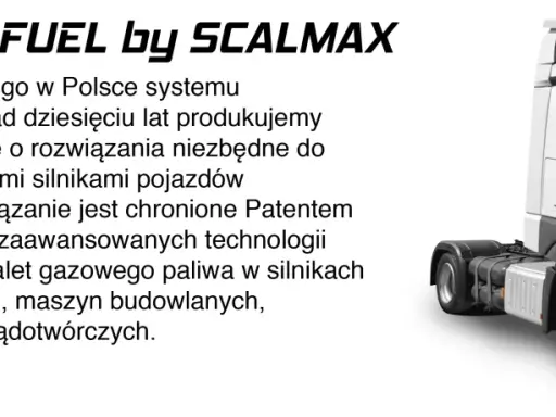 Ciężarówka z systemem Diesel Dual Fuel, który umożliwia korzystanie z gazowego paliwa w silnikach pojazdów.
