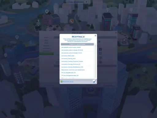 Okno modyfikacji w The Sims 3, gdzie widać listę pobranych plików CC, np. icemunmun_Canning_base.