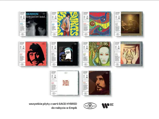 Kolekcja płyt CD z serii SACD HYBRID, w tym okładki albumów Czesława Niemena.