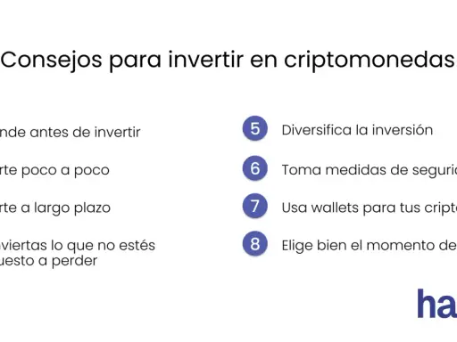 Consejos para invertir en criptomonedas: aprende, diversifica, usa wallets y elige bien el momento de vender. Entender qué es y cómo funciona te ayudará.