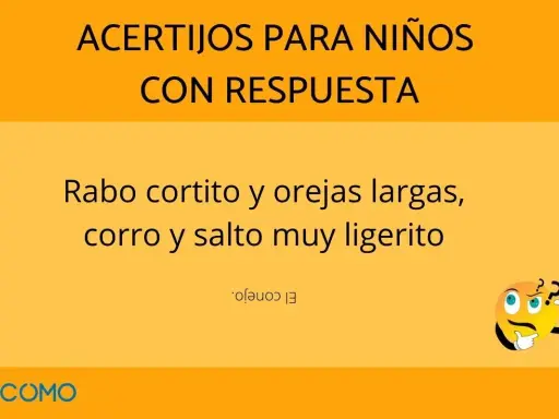 Acertijos para niños de 7 años: "Rabo cortito y orejas largas, corro y salto muy ligerito". ¿Quién soy? El conejo.