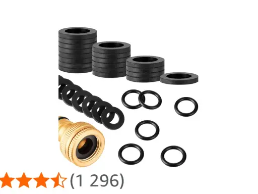Ensemble de rondelles noires et d'un adaptateur de tuyau en laiton, idéal pour assurer une parfaite portée de joint.
