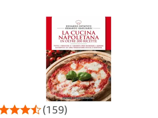 Copertina libro "La Cucina Napoletana" con pizza margherita. Un viaggio nel cibo Napoli, tra ricette e segreti.