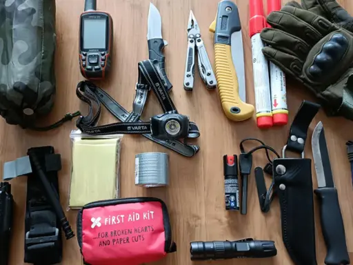 Zestaw do przetrwania: GPS, radio, apteczka, noże, latarka, rękawice, racje. Survival co to? To przygotowanie na nieprzewidziane sytuacje.