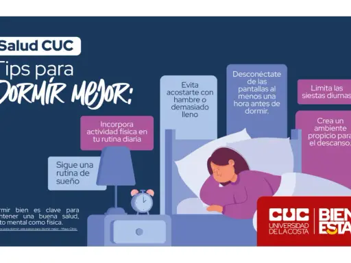 Consejos para dormir mejor: desconéctate de pantallas, haz ejercicio, evita acostarte con hambre, limita siestas y crea un ambiente propicio.