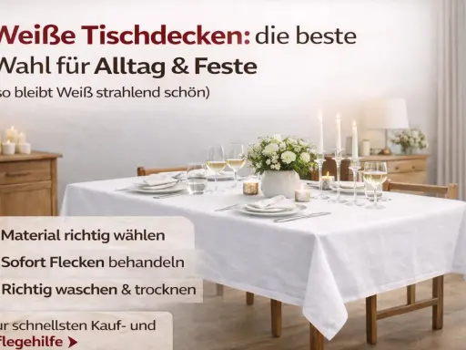 Tischdecke waschen: Tipps für strahlend weißes Weiß. So bleibt Ihre Tischdecke für Alltag & Feste immer schön.
