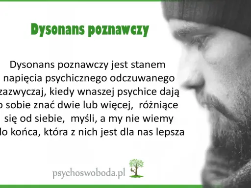 Dysonans poznawczy to wewnętrzny konflikt myśli, gdy nie wiemy, która z nich jest lepsza.