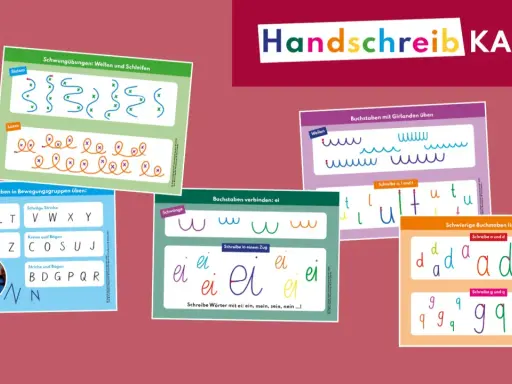 Übungsblätter für die buchstabeneinführung handlungsorientiert: Wellen, Schleifen, Buchstaben verbinden und schwierige Buchstaben üben.