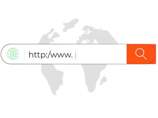 Pasek wyszukiwania z ikoną globu i tekstem "http://www.", symbolizujący skracanie linków z własną nazwą.