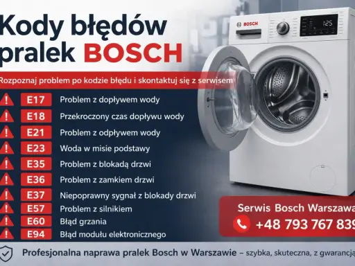 Pralka Bosch z błędem E17? To problem z dopływem wody. Zadzwoń po pomoc!