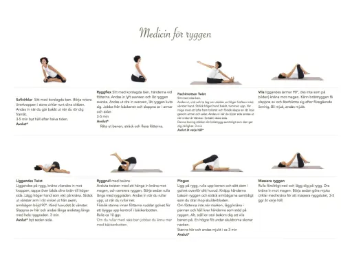 En kvinna utför en serie yogaövningar för ryggen, inklusive rotationer och stretch. Ett yin yoga pass för att stärka och mjuka upp ryggen.